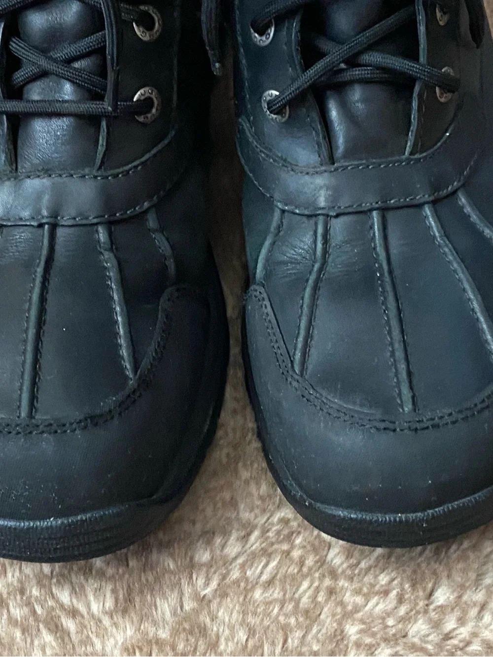 UGG Black Waterproof Lace-Up Snow Boots for Men